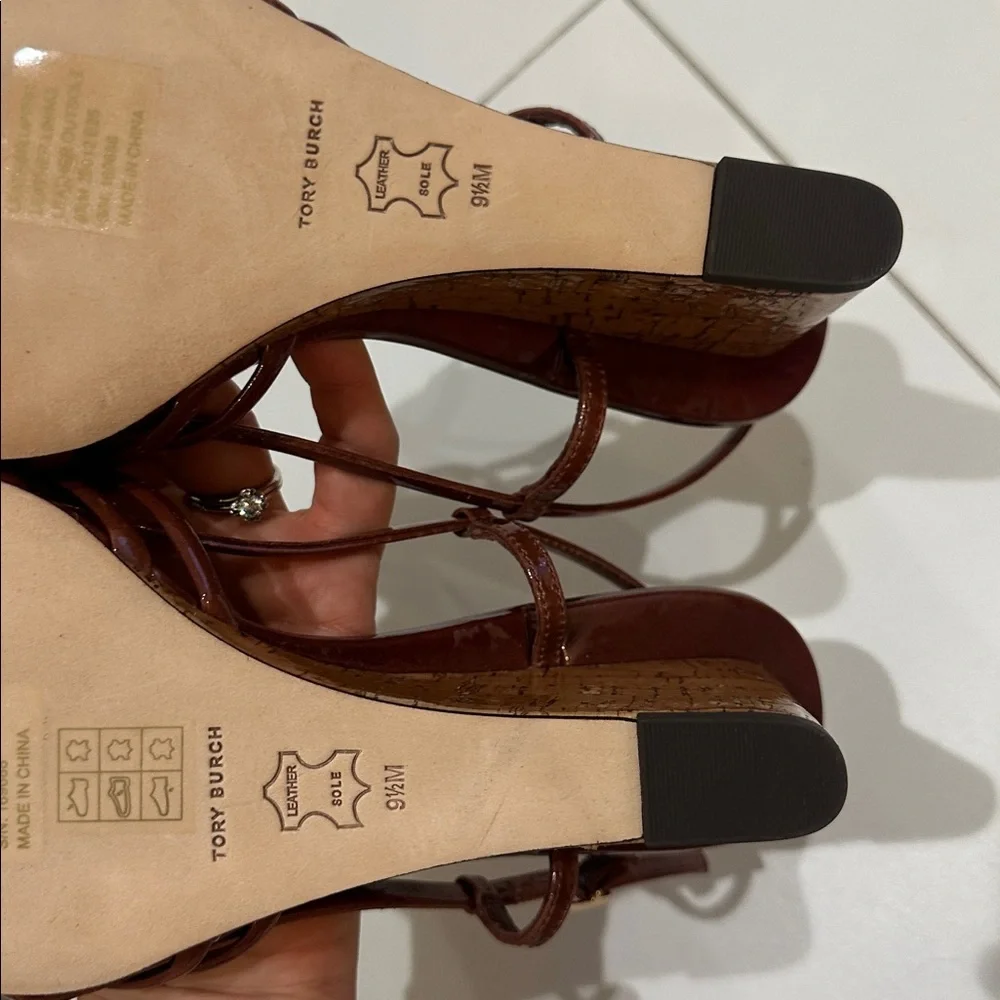 Tory Burch Multi Strap Wedge Sandals 75mm Women's  9.5 nwt